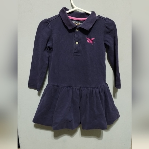 American Living Cotton Navy Blue Long-Sleeve Polo Dress  2/2T - Picture 2 of 9